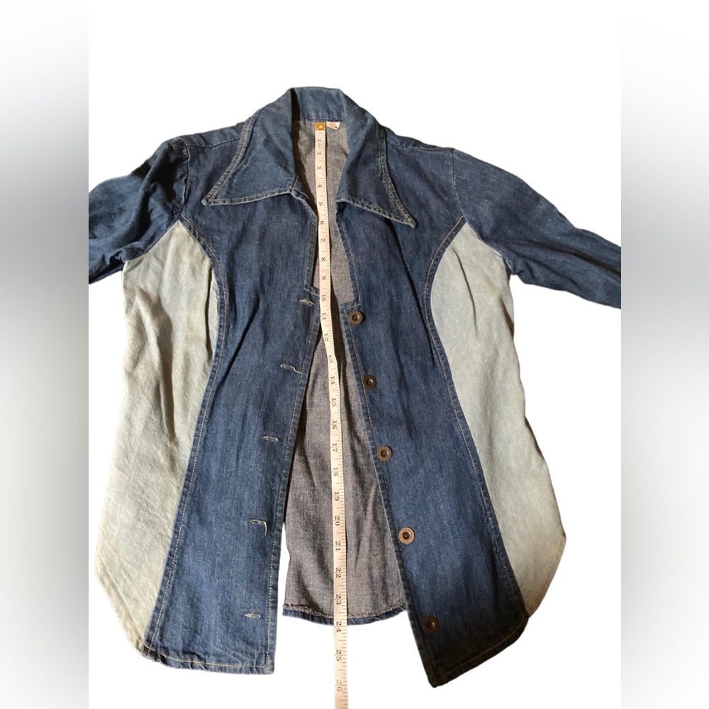 Two Tone Blue Denim Button Down Jacket. - image 2